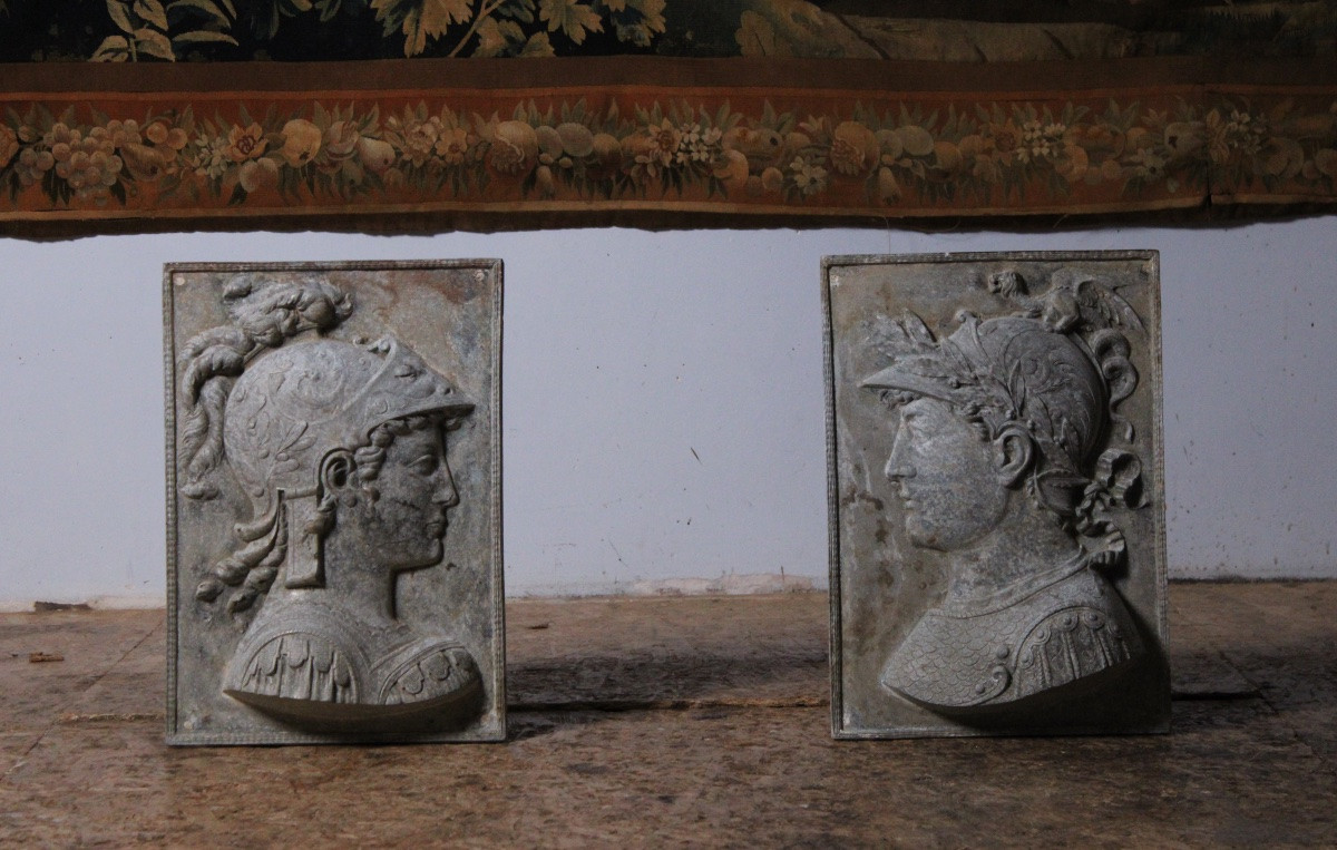 Metal Relief, Bust Of Scipio Warrior, 20th Century-photo-2