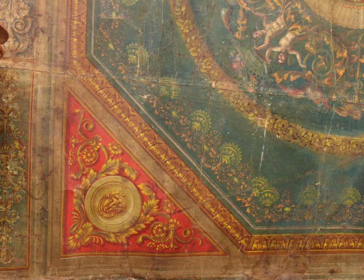  Important Painted Canvas, Painted Ceiling, 19th Empire -photo-3