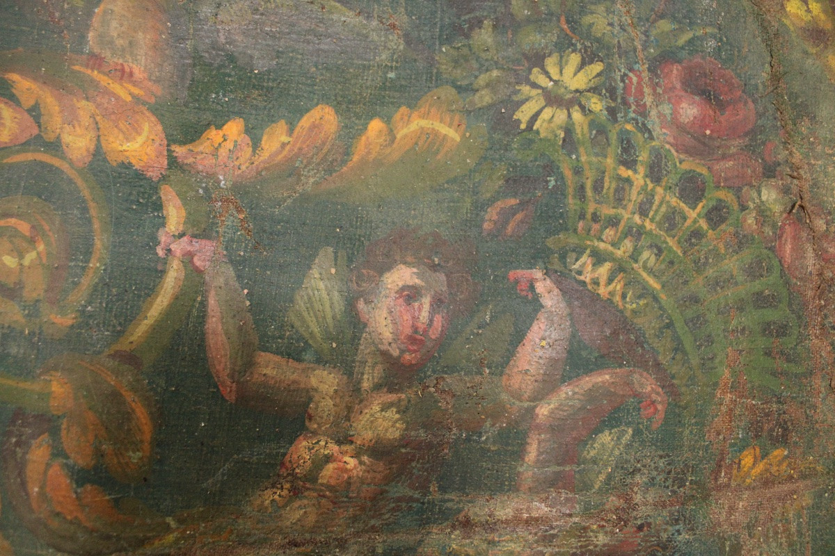  Important Painted Canvas, Painted Ceiling, 19th Empire -photo-1