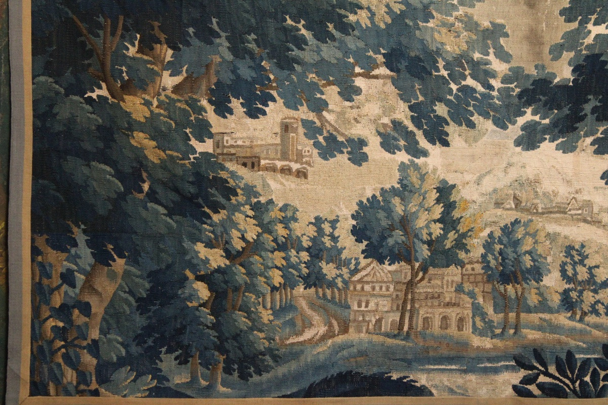  Fine Verdure, Flemish Tapestry From Oudenaarde, 18th Century-photo-2