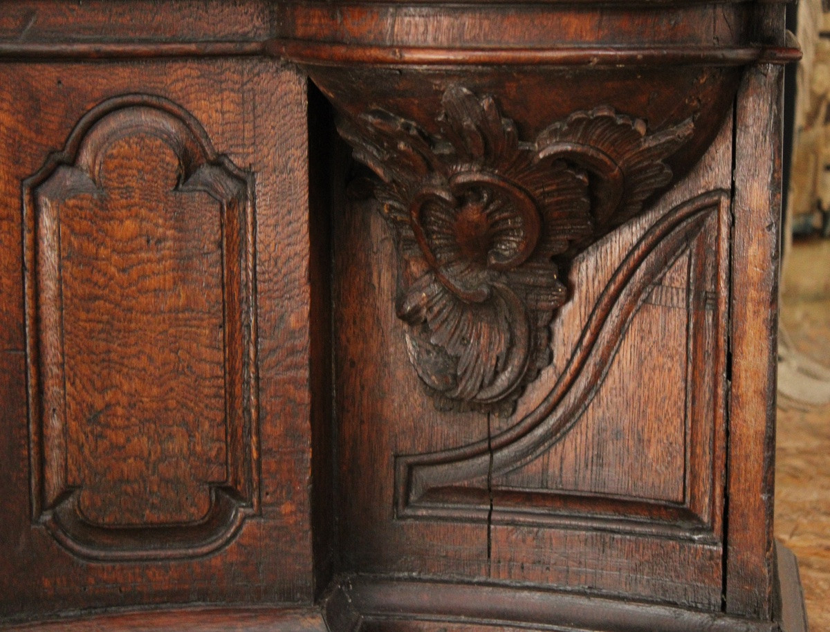 Important Oak Bookcase (1/2) , Louis XV, Reused From The 18th Century -photo-1