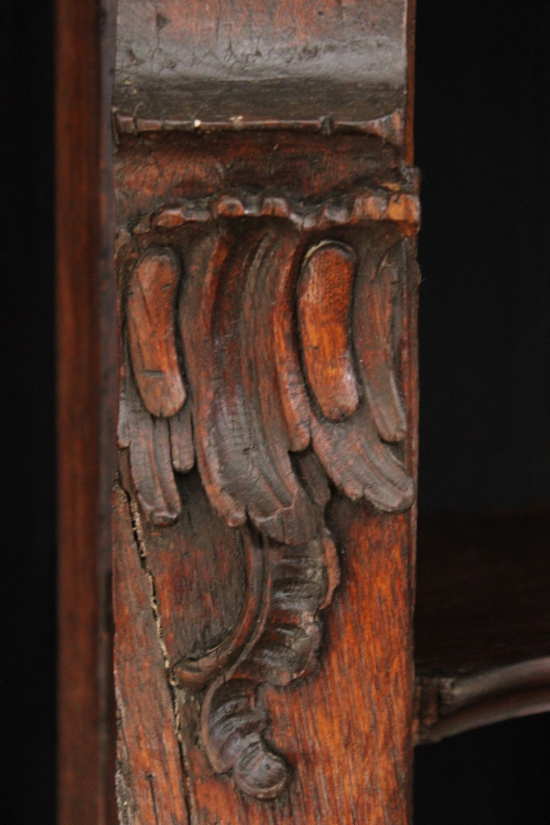Important Oak Bookcase (1/2) , Louis XV, Reused From The 18th Century -photo-5