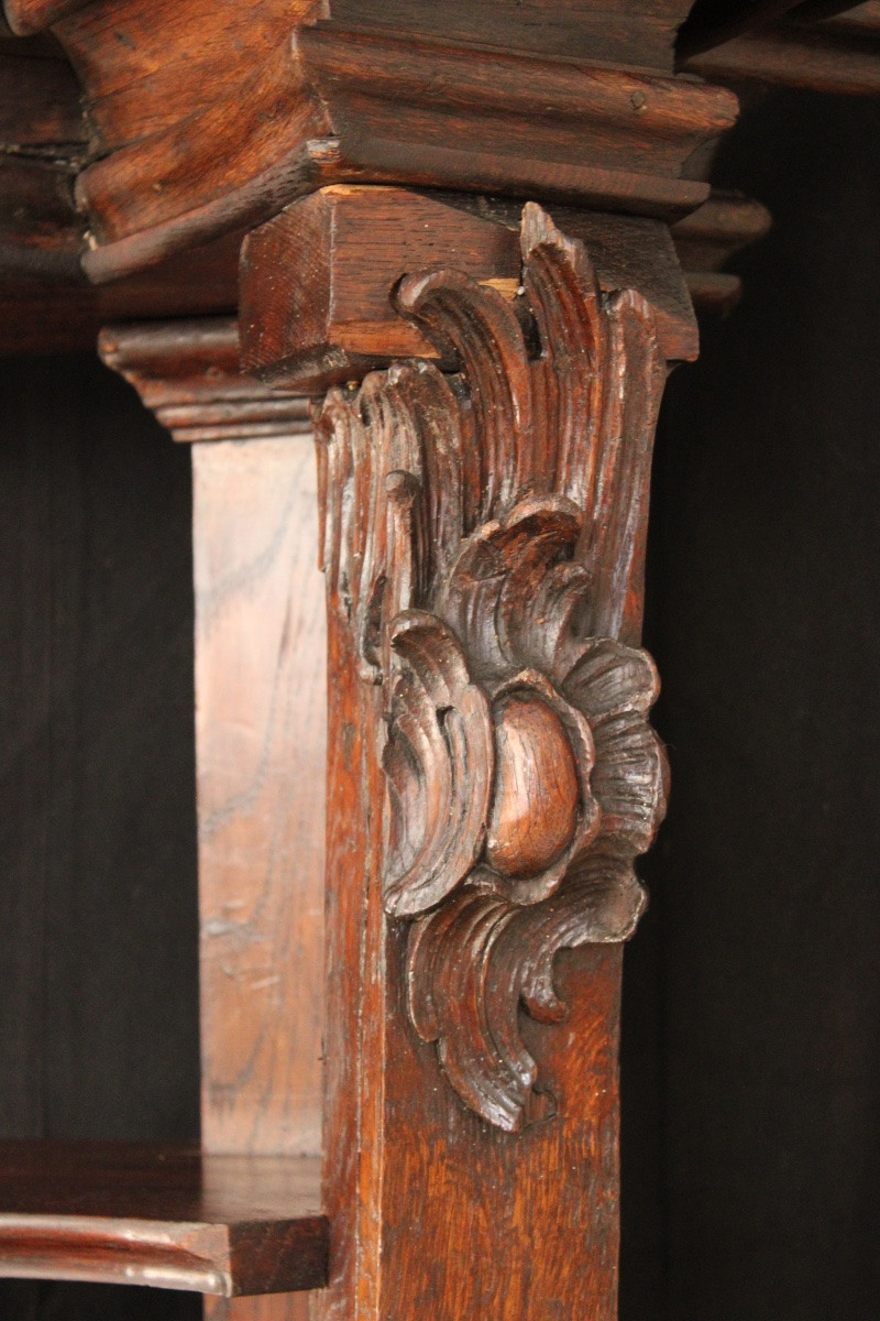 Important Oak Bookcase (1/2) , Louis XV, Reused From The 18th Century -photo-6