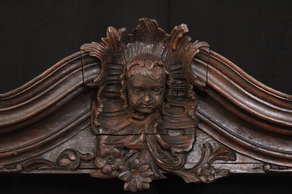 Important Oak Bookcase (1/2) , Louis XV, Reused From The 18th Century -photo-7