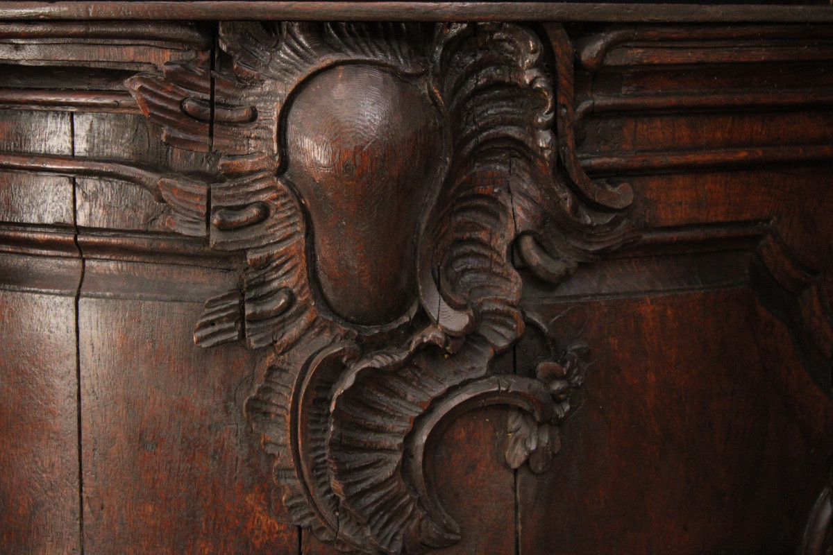 Important Oak Bookcase (1/2) , Louis XV, Reused From The 18th Century -photo-8