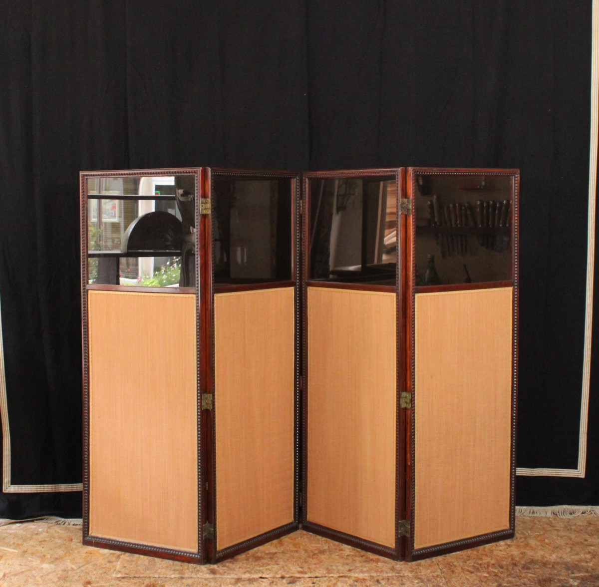  Paravent à 4 feuilles, style Louis XVI 