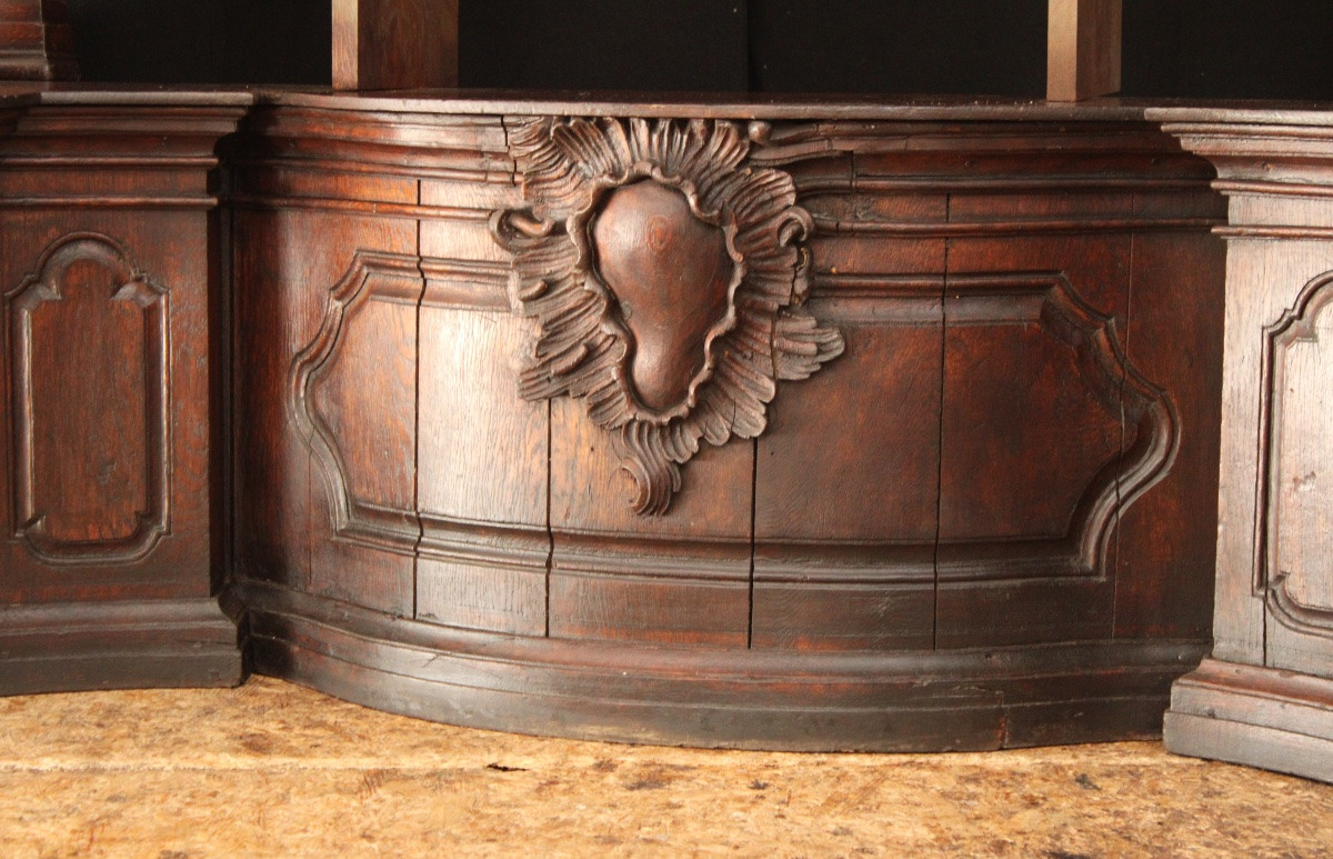 Important Oak Bookcase (2/2), Louis XV, Reused From The 18th Century -photo-2