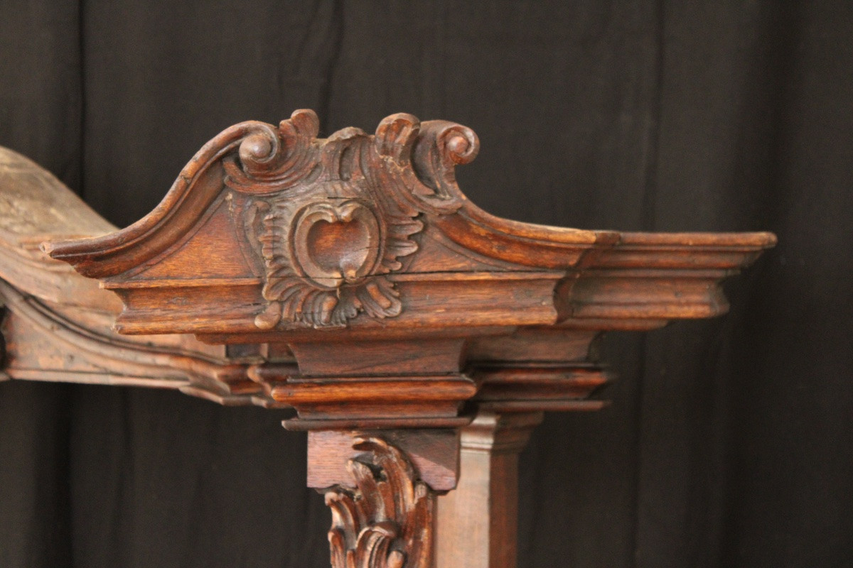 Important Oak Bookcase (2/2), Louis XV, Reused From The 18th Century -photo-4