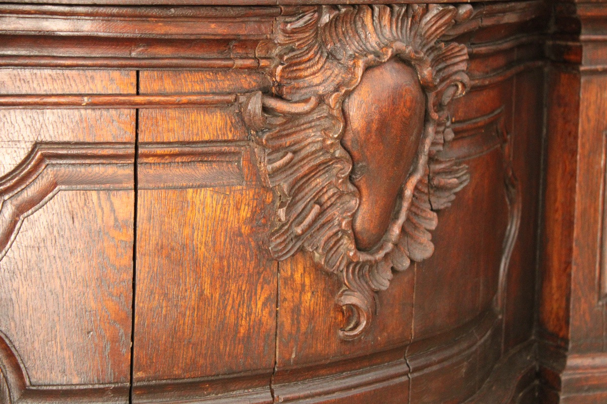 Important Oak Bookcase (2/2), Louis XV, Reused From The 18th Century -photo-3