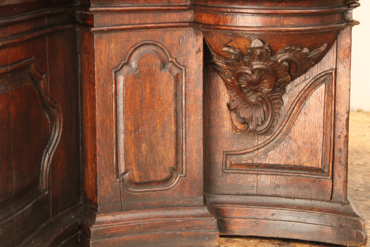 Important Oak Bookcase (2/2), Louis XV, Reused From The 18th Century -photo-4