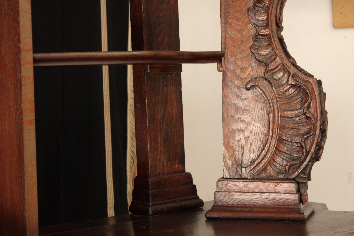 Important Oak Bookcase (2/2), Louis XV, Reused From The 18th Century -photo-5
