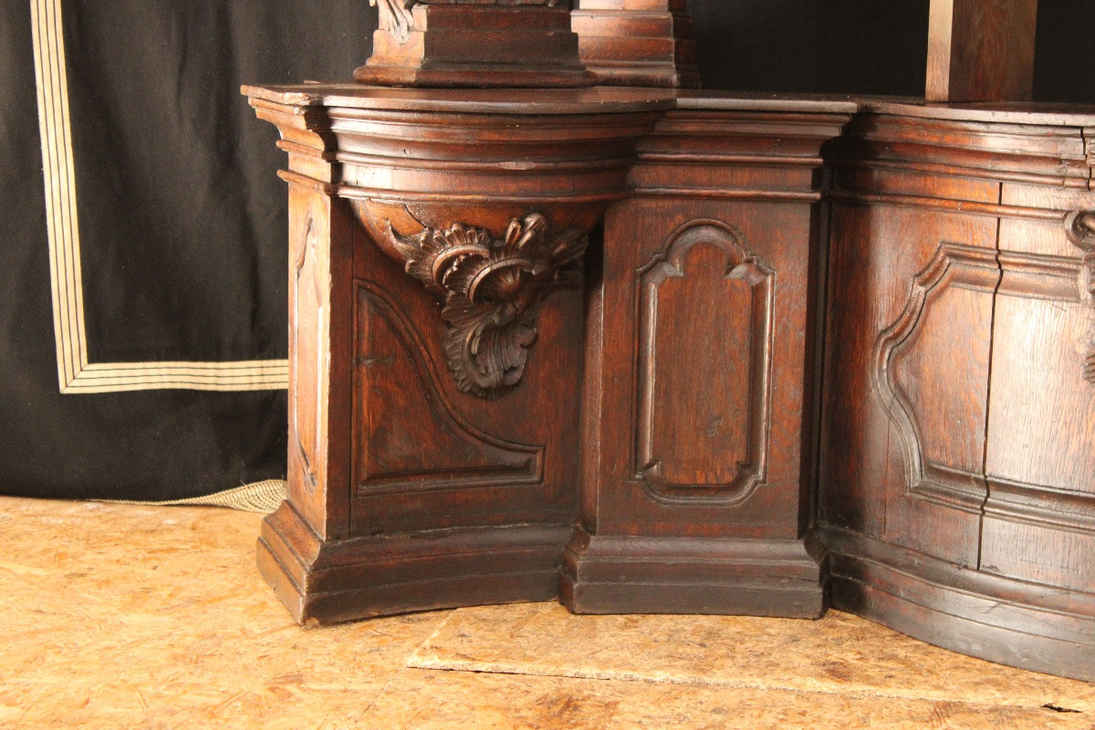 Important Oak Bookcase (2/2), Louis XV, Reused From The 18th Century -photo-6