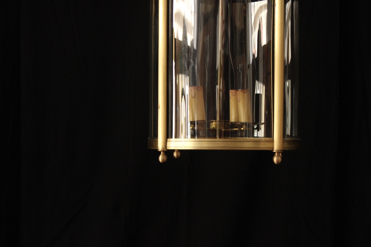 Lanterne de vestibule électrifiée de style Louis XVIe, XXe siècle-photo-4