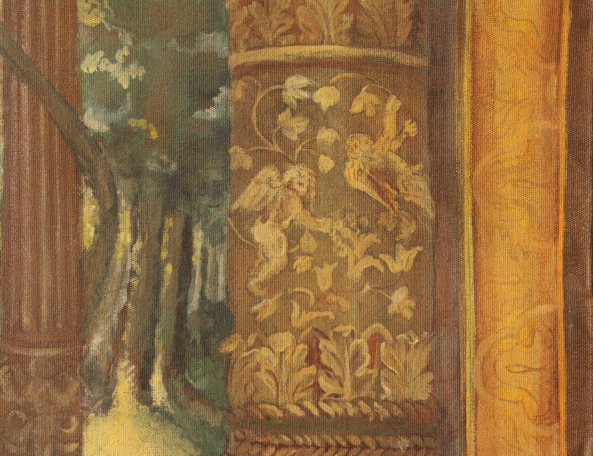 Canvas Painted After A 17th Century Antwerp Tapestry-photo-3