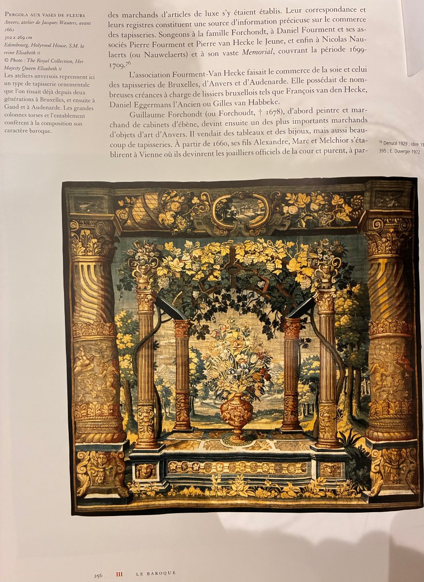 Toile peinte d'après une tapisserie anversoise du XVIIes-photo-4