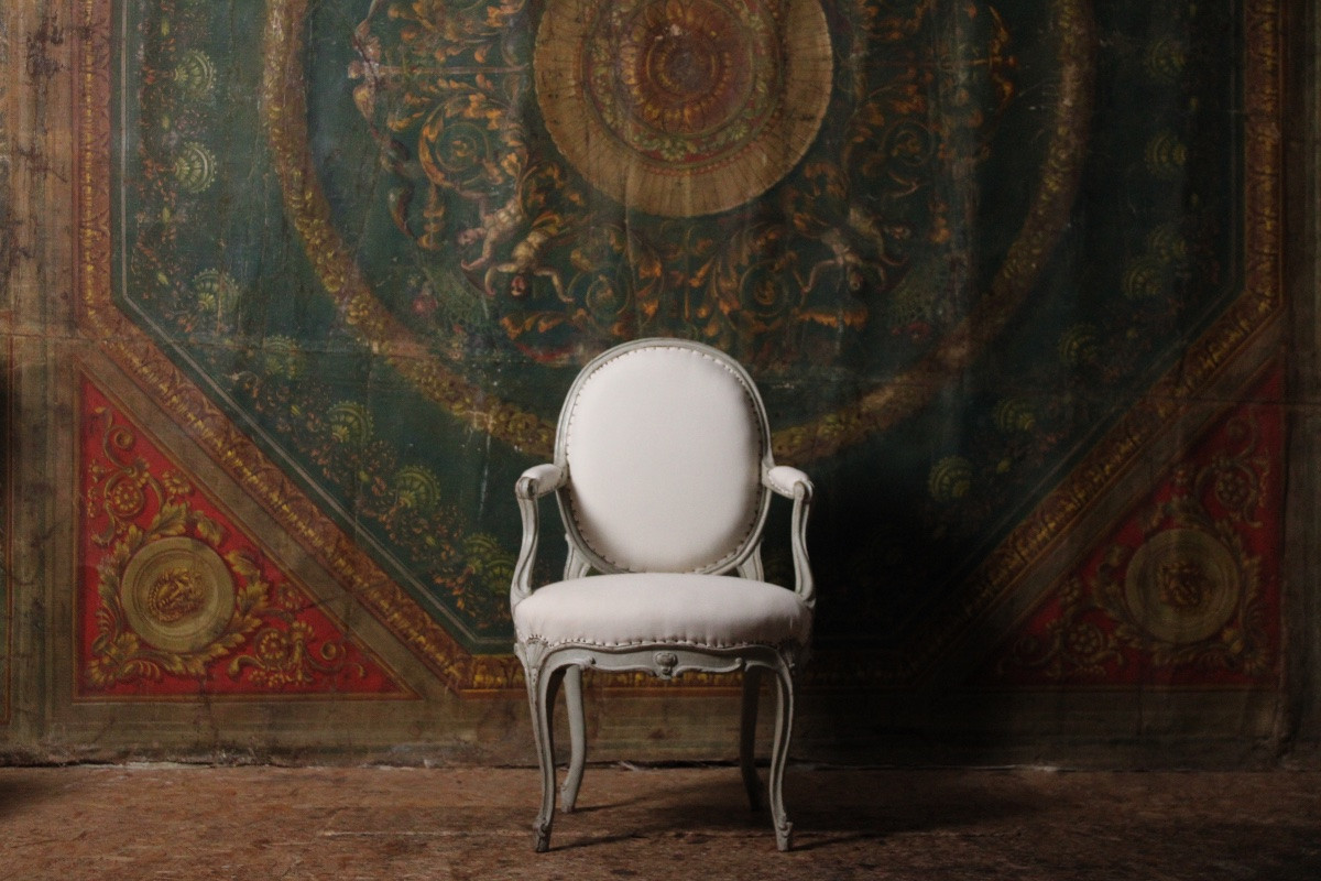 Carved And Painted Beech Armchair, Stamped Tilliard, 18th Century, Circa 1770-photo-2