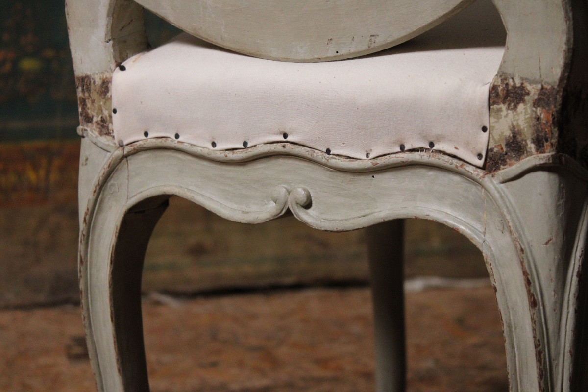 Carved And Painted Beech Armchair, Stamped Tilliard, 18th Century, Circa 1770-photo-5