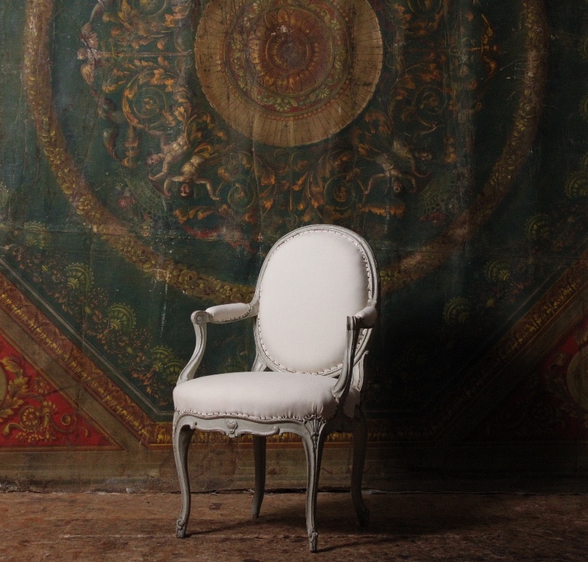 Carved And Painted Beech Armchair, Stamped Tilliard, 18th Century, Circa 1770