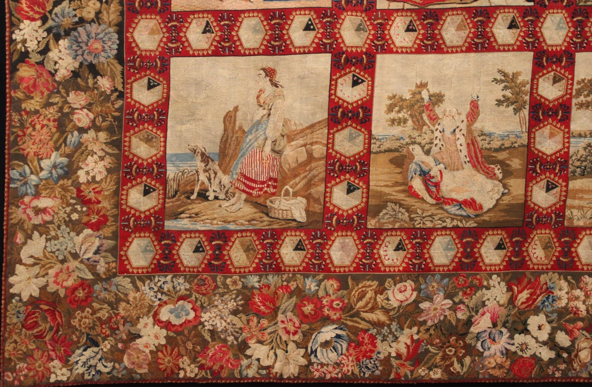  Needlepoint Tapestry, Berlin Wool Work Needlepoint, 19th Century-photo-2