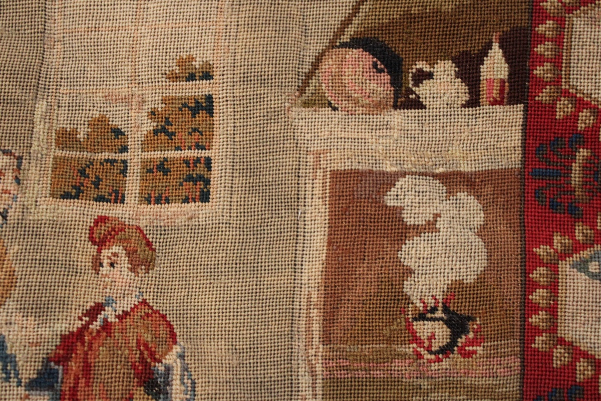  Needlepoint Tapestry, Berlin Wool Work Needlepoint, 19th Century-photo-2