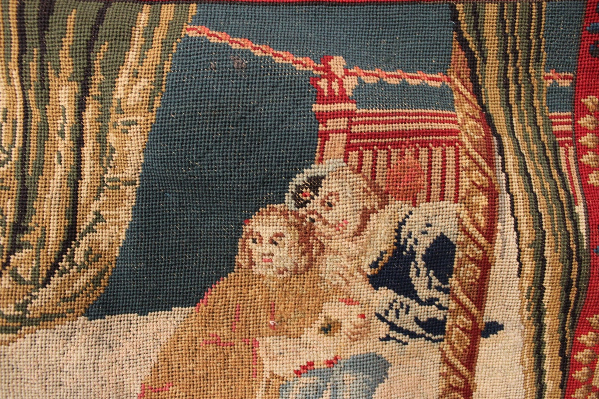  Needlepoint Tapestry, Berlin Wool Work Needlepoint, 19th Century-photo-4