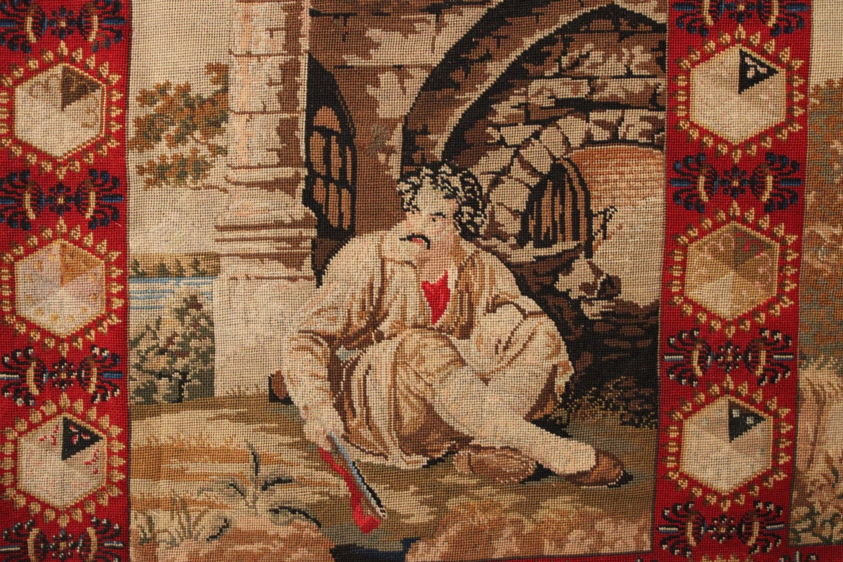  Needlepoint Tapestry, Berlin Wool Work Needlepoint, 19th Century-photo-7