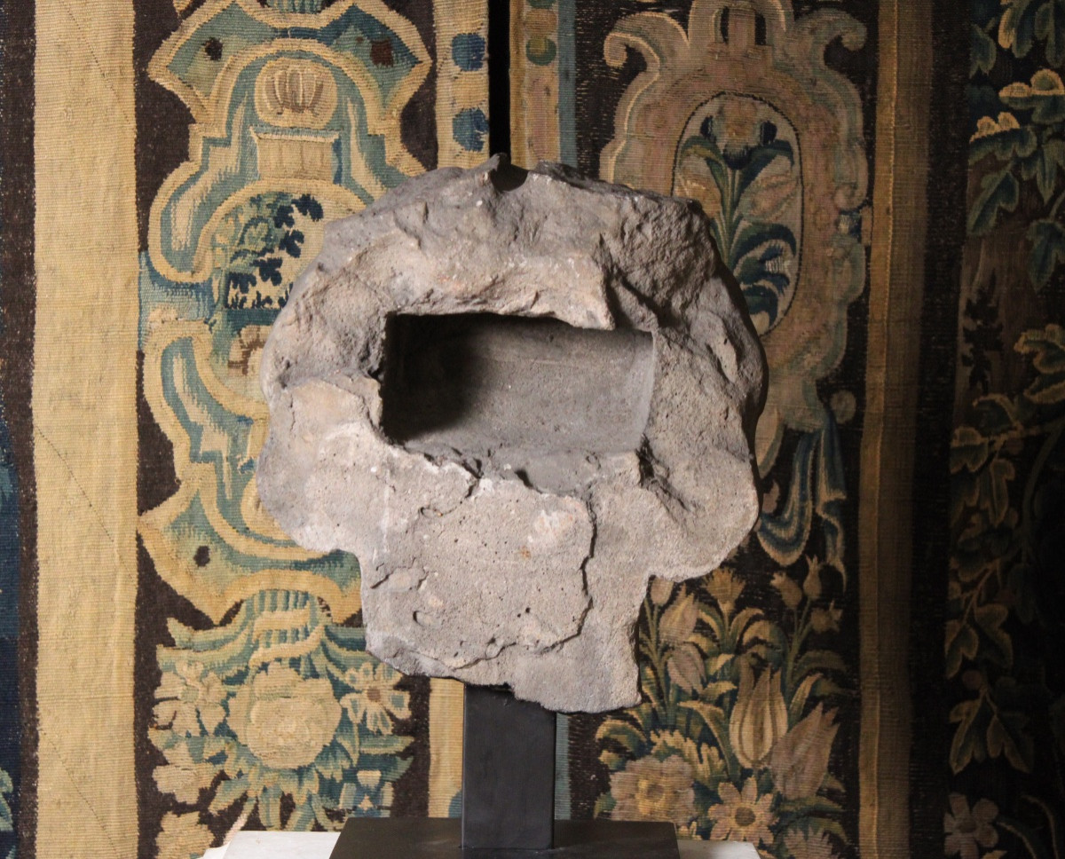  Neoclassical Male Head In Sandstone, 20th Century-photo-8