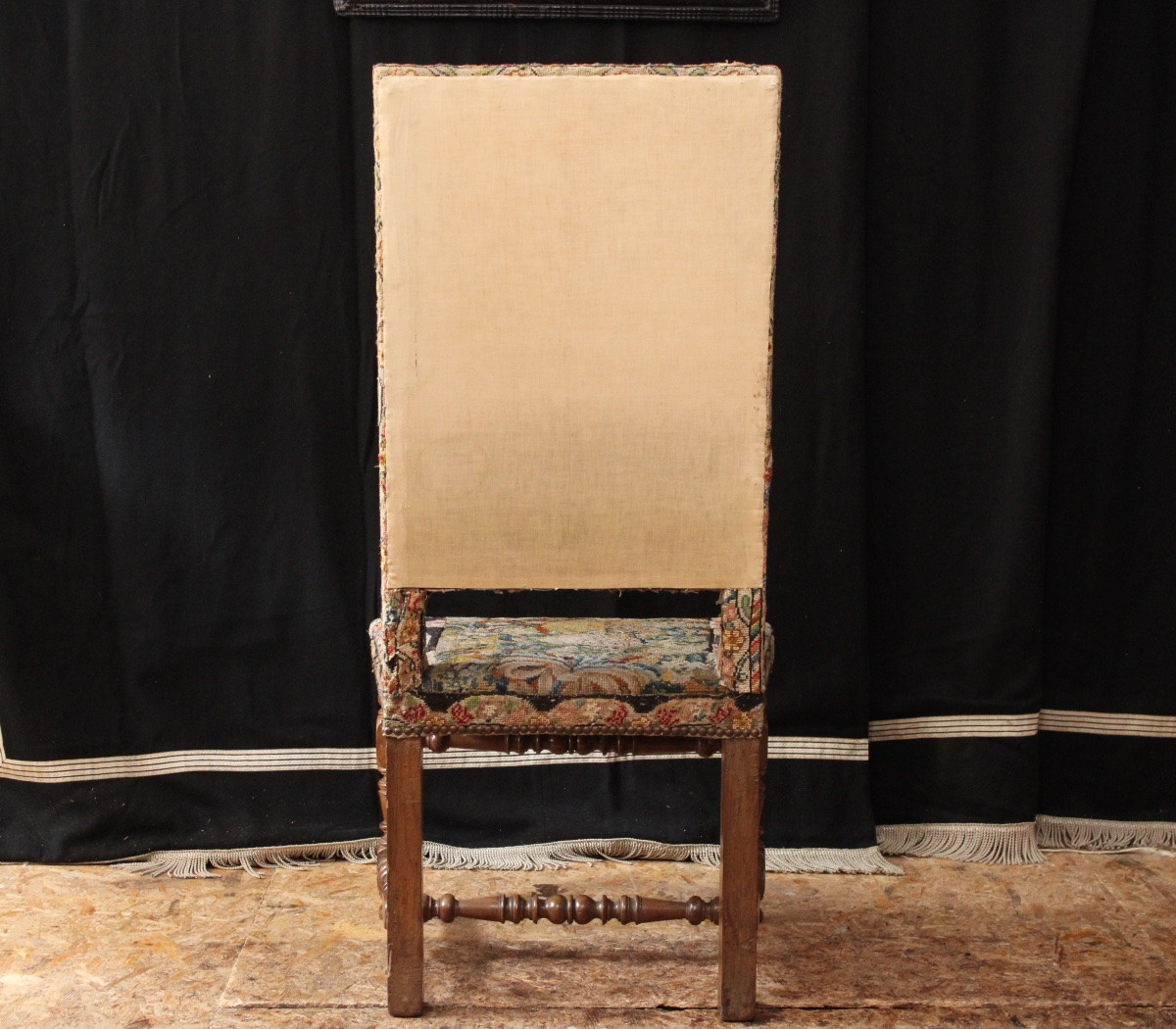 Louis XIII Style Chair With Needlepoint Tapestry, 19th Century-photo-5