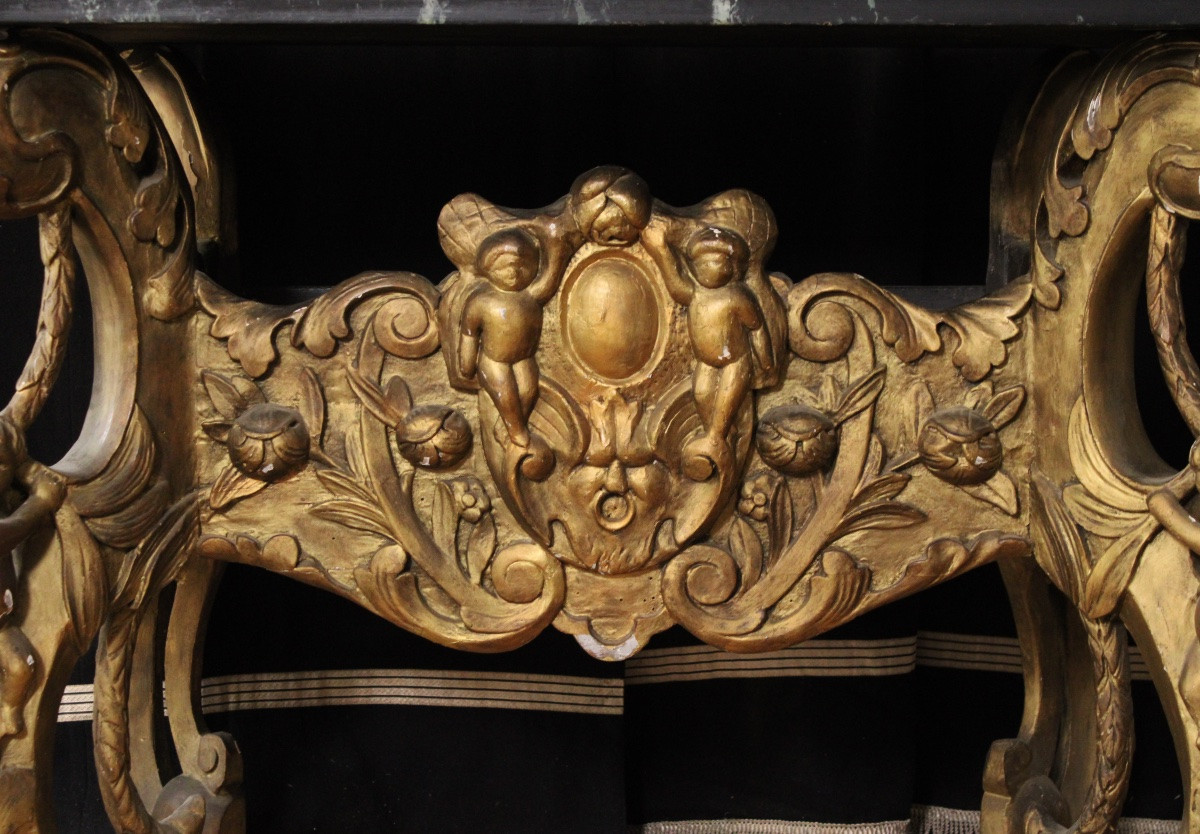Console italienne, bois doré XXe siècle -photo-4