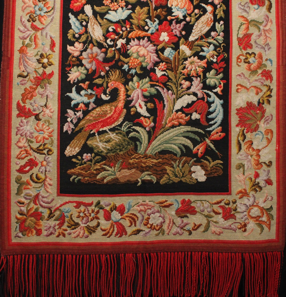 Pair Of Needlepoint Tapestries, 20th Century-photo-3