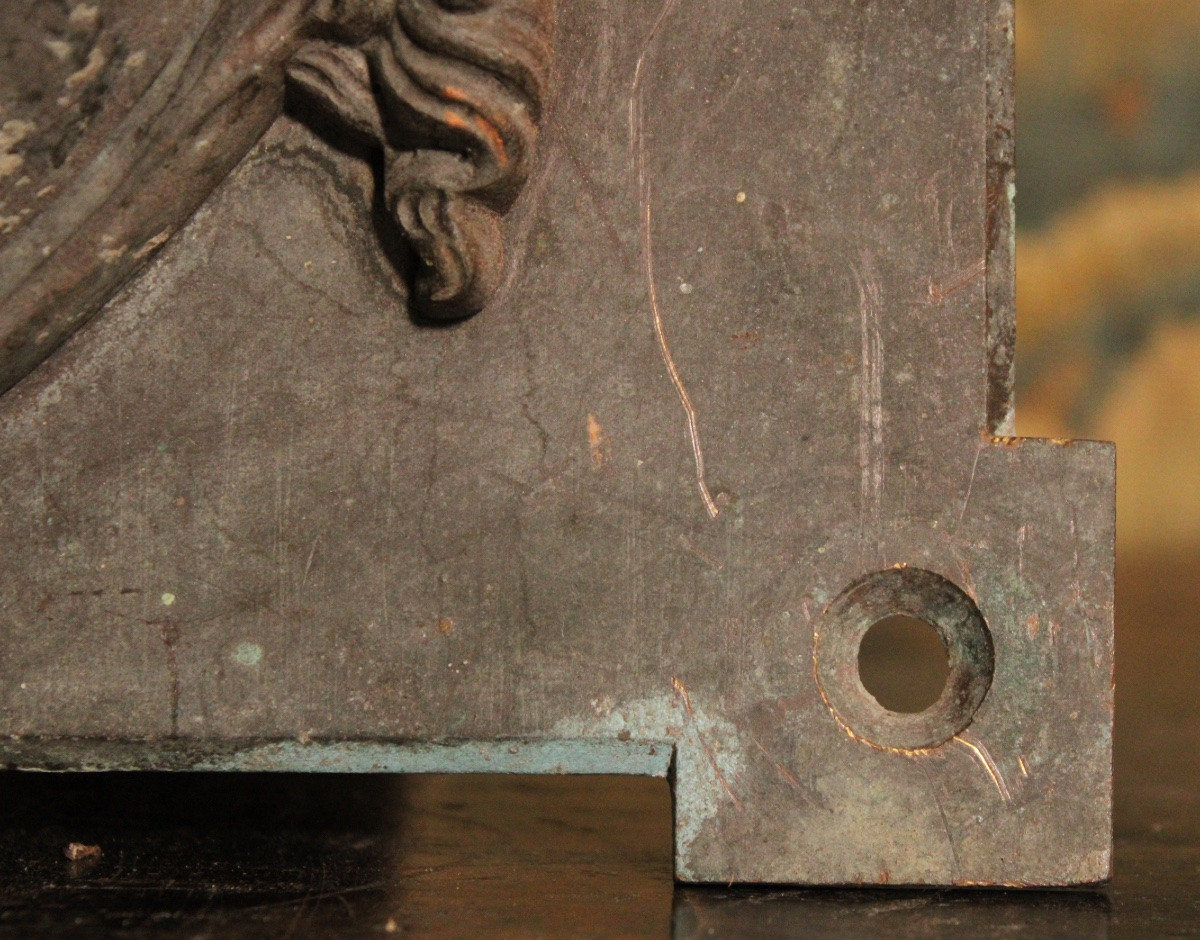 Bouche de fontaine en bronze, mascaron XIXe s-photo-5