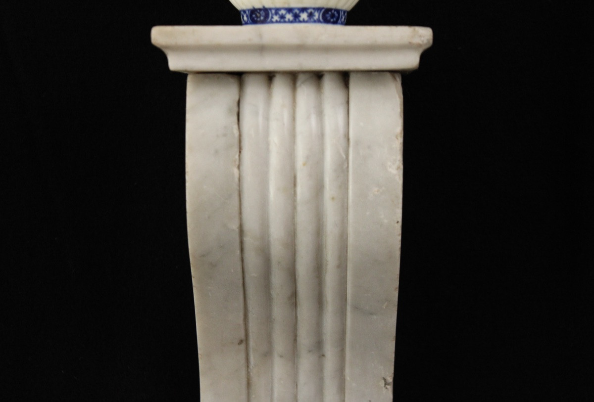 Paire de consoles en applique en marbre, XXe s-photo-4