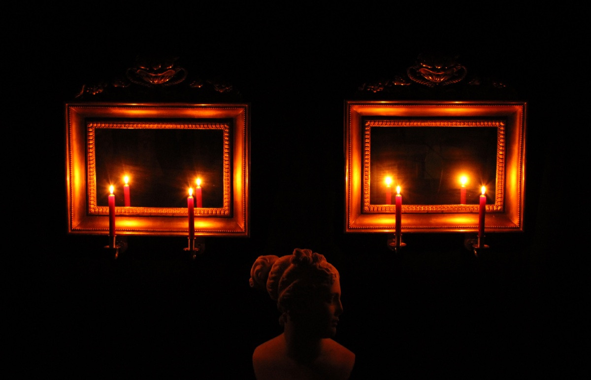  Paire de miroirs girandoles en bois doré, Suède, XIXe s vers 1830-photo-4