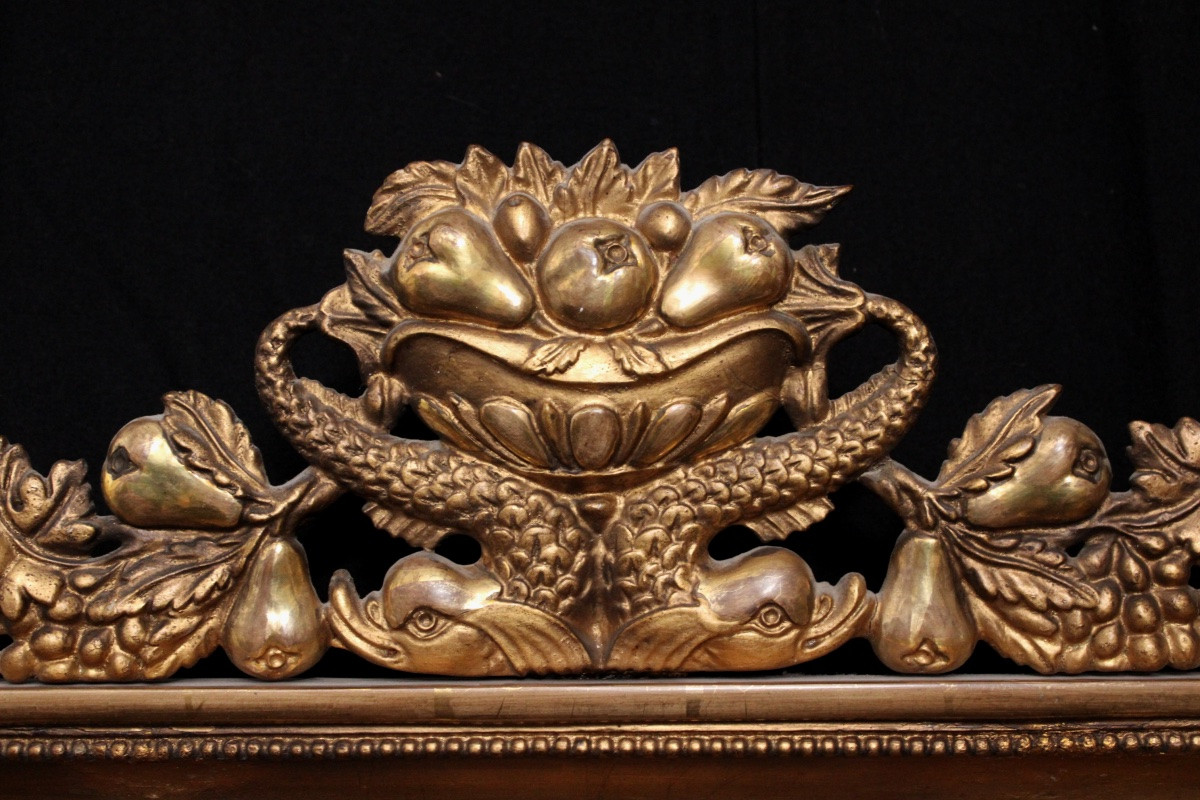  Paire de miroirs girandoles en bois doré, Suède, XIXe s vers 1830-photo-2