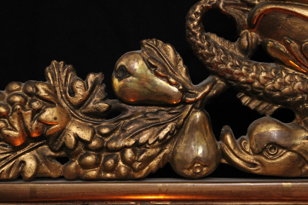  Paire de miroirs girandoles en bois doré, Suède, XIXe s vers 1830-photo-7