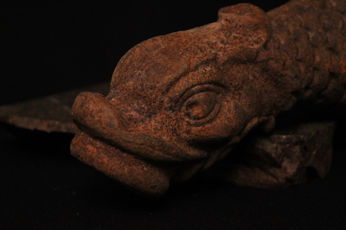  Cast Iron Dolphin Fountain Spout/spout, 20th Century-photo-2