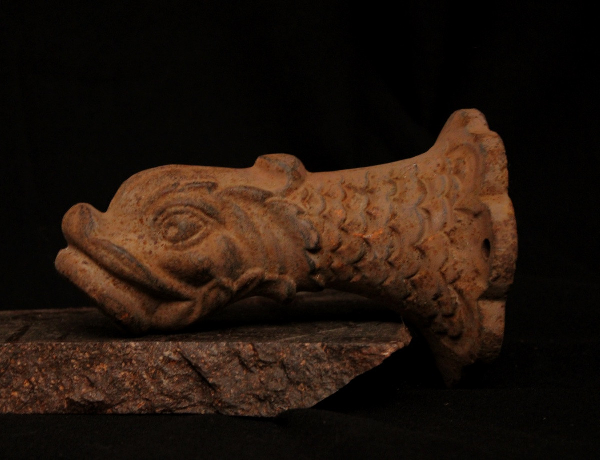 Cast Iron Dolphin Fountain Spout/spout, 19th-20th Century-photo-2