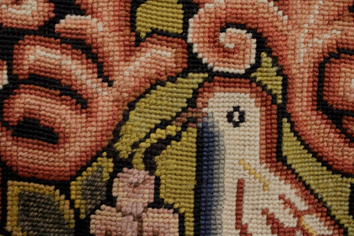  Paire de tapisseries au point, décor végétal habité par des oiseaux, Angleterre début XXe s-photo-4