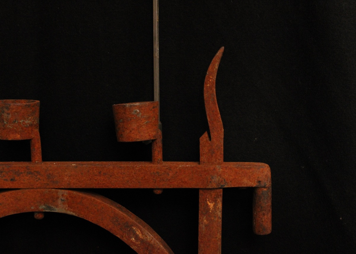 Set Of Three Wall Sconces With Candlestick Arms, 20th Century-photo-4