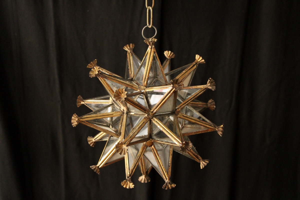  Paire de lanternes/lustres en étoile, XXe siècle-photo-1