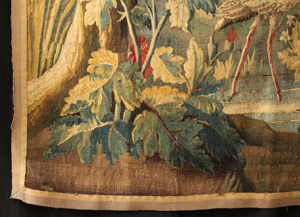 Tapisserie/Verdure à l'échassier, Aubusson, XVIIIe s-photo-4