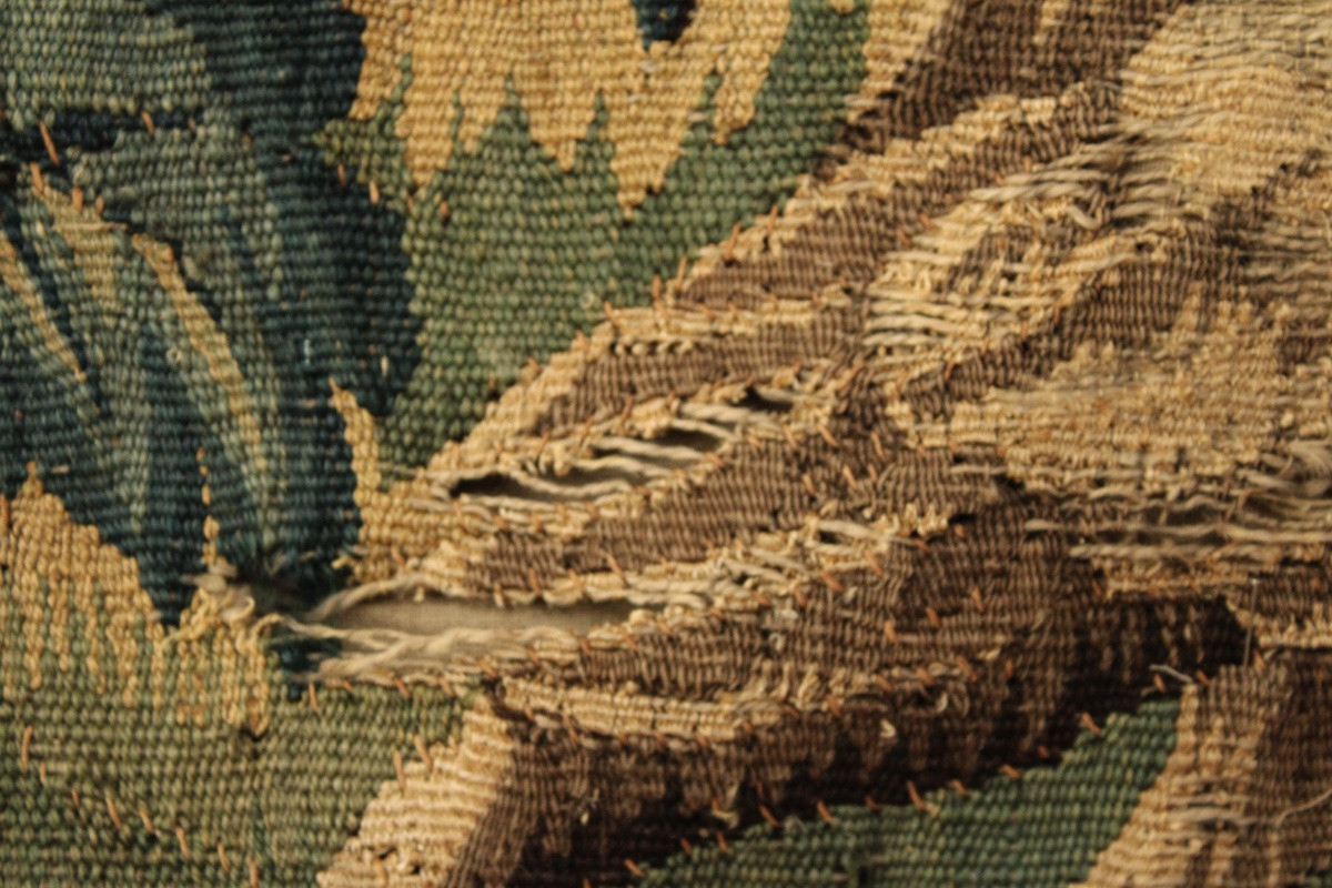 Tapisserie/Verdure à l'échassier, Aubusson, XVIIIe s-photo-6