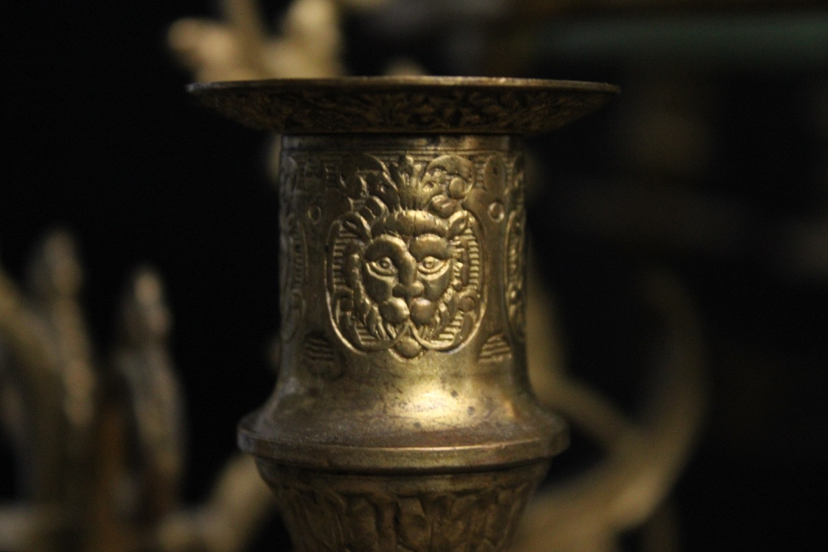 Green Opaline Chandelier, 19th-20th Century-photo-4