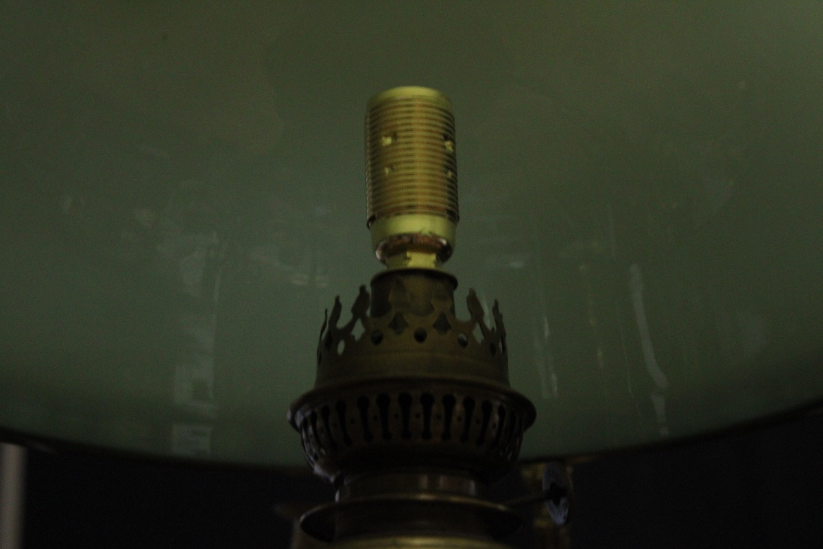 Green Opaline Chandelier, 19th-20th Century-photo-5