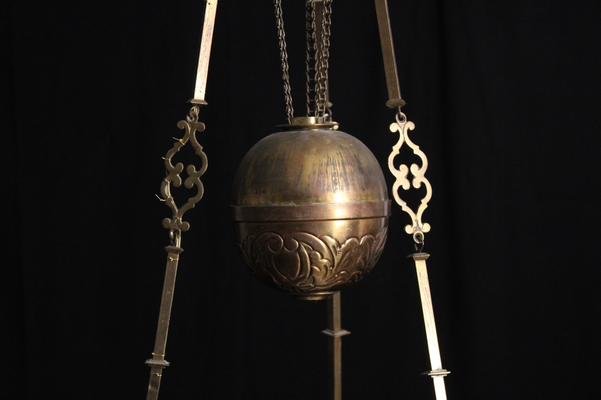 White Opaline Chandelier, 19th-20th Century-photo-2