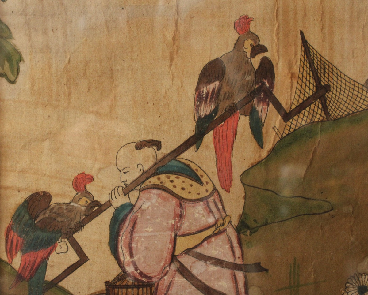  Pair Of Wallpapers, France, 18th Century-photo-3