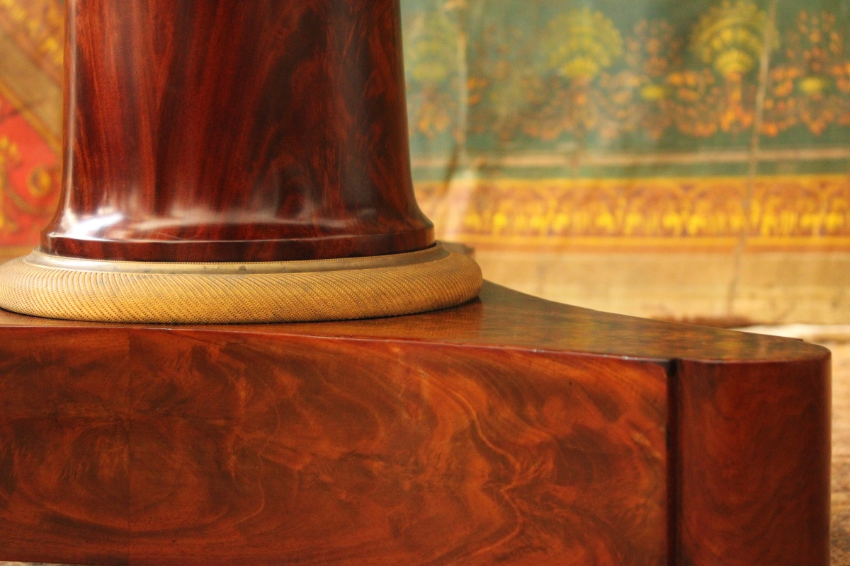 Mahogany, Gilt Bronze And Marble Side Table, Empire Period, 19th Century-photo-2