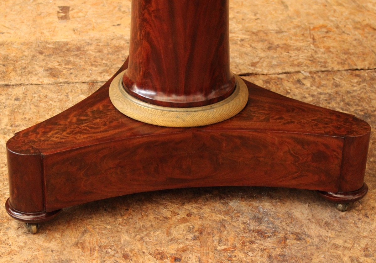 Mahogany, Gilt Bronze And Marble Side Table, Empire Period, 19th Century-photo-3