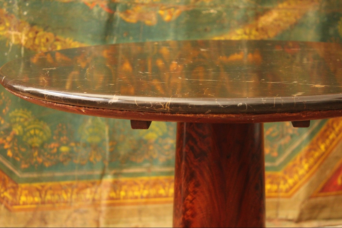 Mahogany, Gilt Bronze And Marble Side Table, Empire Period, 19th Century-photo-4