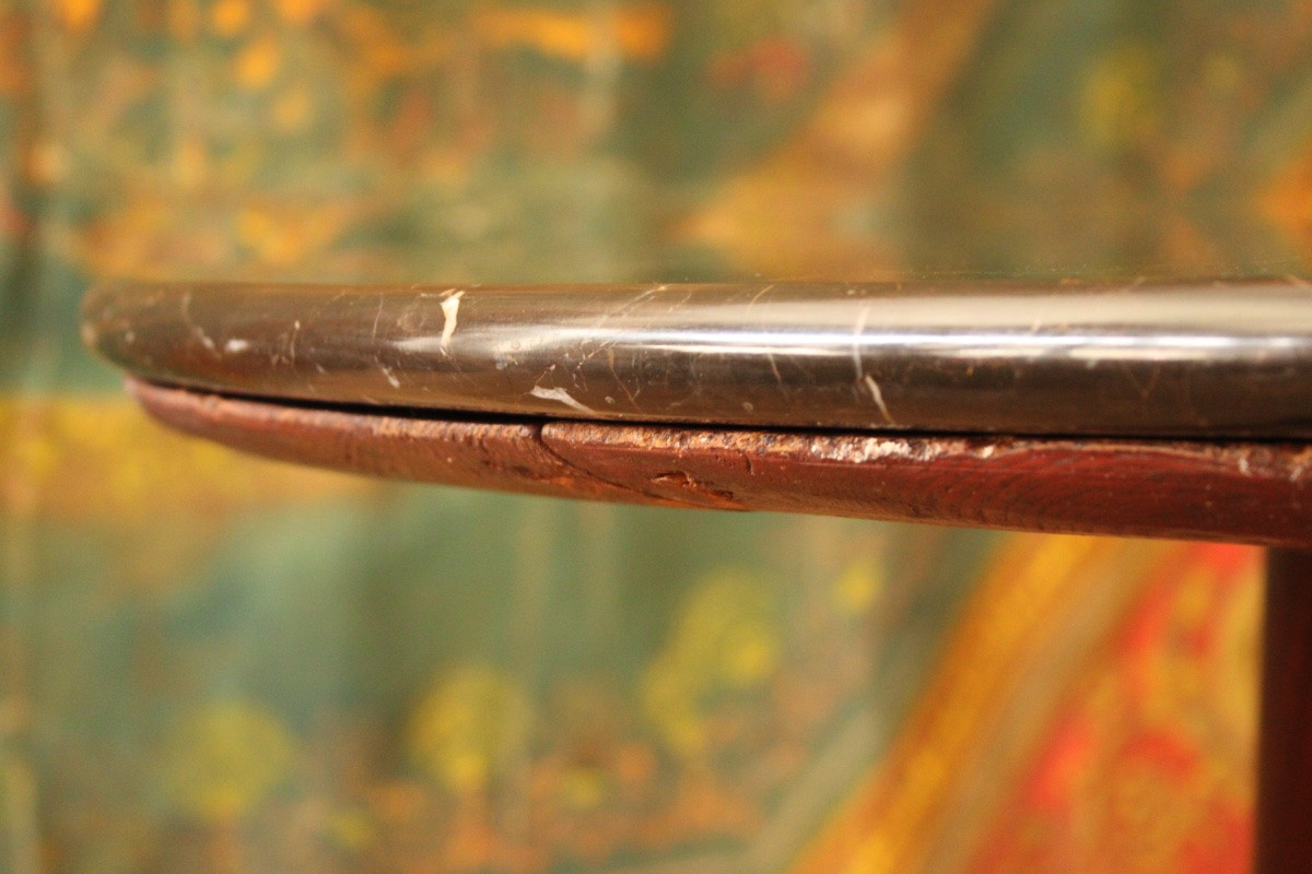 Mahogany, Gilt Bronze And Marble Side Table, Empire Period, 19th Century-photo-3